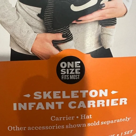 Infant Skeleton Carrier Costume - Black & White - Picture 4 of 6